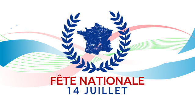 F&ecirc;te nationale fran&ccedil;aise, 14 juillet - banni&egrave;re, fond - illustration vectorielle