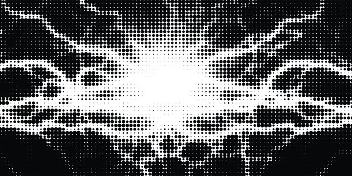 Halftone dots lightning explosion pop art comic background. Vector Illustration%09
