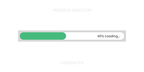 Fototapeta premium Vector Loading Progress Bar Design Element Showing 40 Percent Completion for UI UX Web Design
