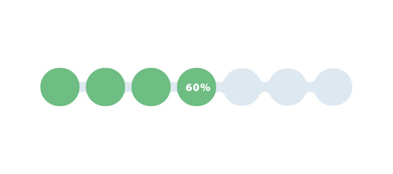 Modern UI Vector Progress Bar with 60% Completion. Flat design indicator for web and app development.