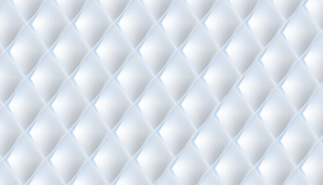Seamless pattern of white rhombuses with light blue reflections creating a geometric textured background.