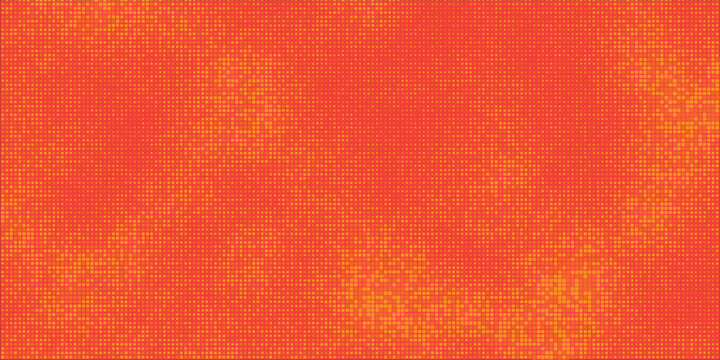 Minimalist orange geometric background with square pixel halftone gradient.