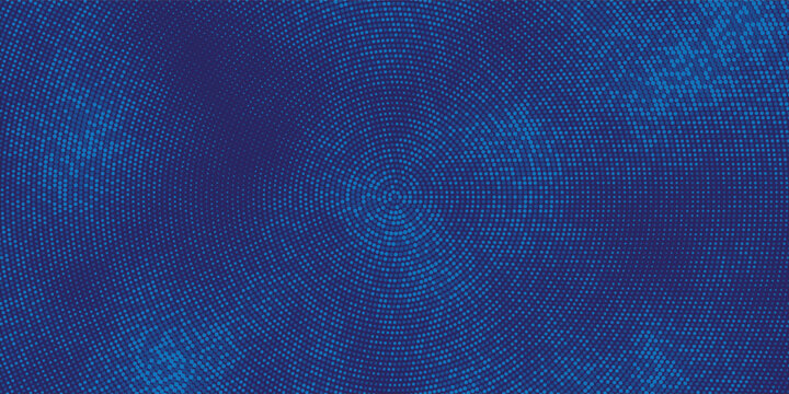 Dark blue technology background with radial digital dot pattern and central focus.