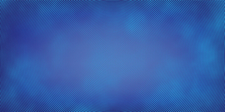 Digital cyber security radar scanner backdrop with blue radial pixel pattern.