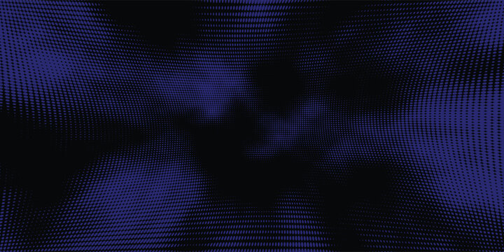 Gritty dark blue halftone screen print background with retro dither effect.