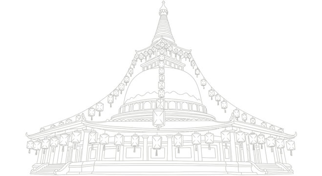 Ornate Thai Temple Roof Architecture.