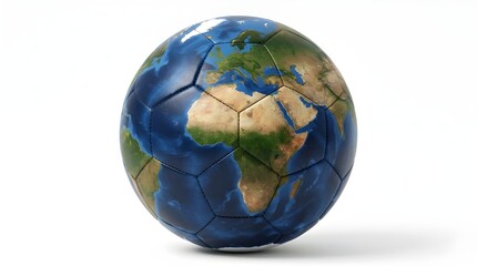 Soccer ball with world map