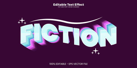 Fiction editable text effect in modern trend style © Dhm