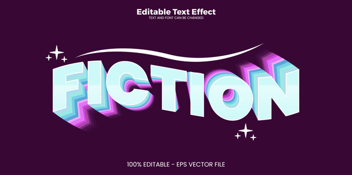 Fiction editable text effect in modern trend style