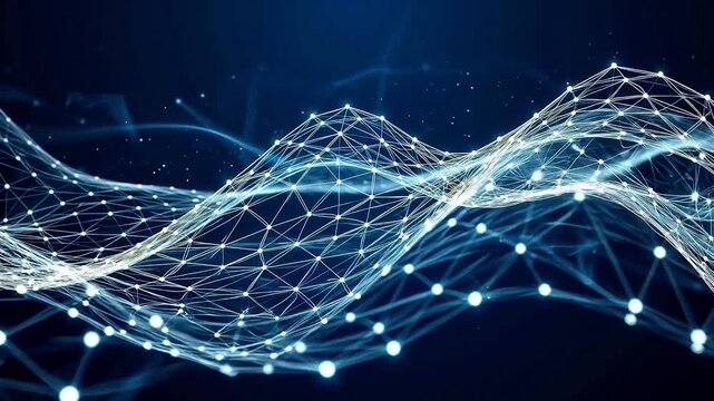 Abstract digital network wave representing smart infrastructure and connectivity