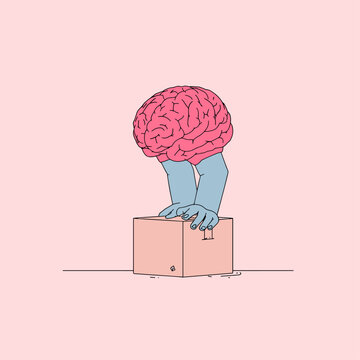 Soft Brain Gently Deforming a Rigid Stress Cube