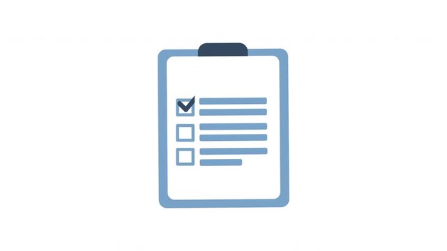 Checklist clipboard document tick checkmarks 4k animation