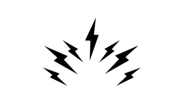Lightning array. Electrical explosion animation discharge