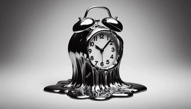 Creative Melting Clock Illustration About Lost Time