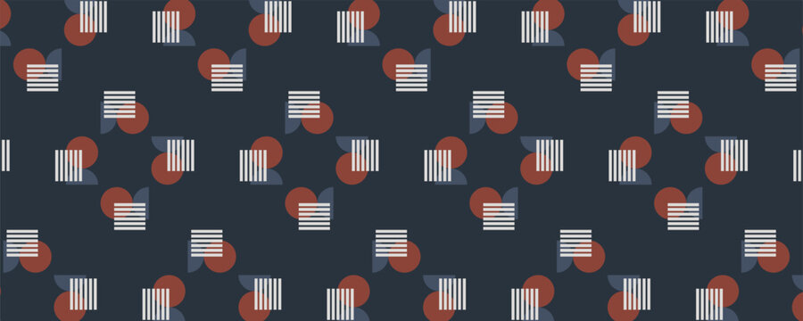 Textile motif seamless pattern. Abstract line shape geometric motif basic pattern continuous background. Man shirt all over print block.