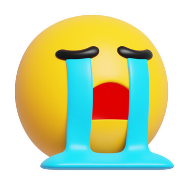 Loudly Crying Face Emoji 3d