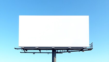 Obraz premium Blank Billboard Against a Clear Blue Sky for Advertisement.