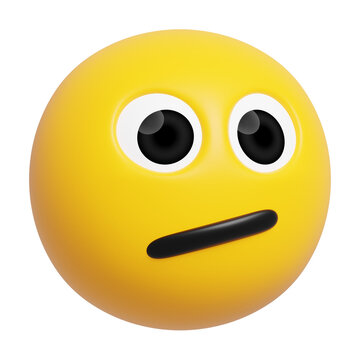 Face with Diagonal Mouth Emoji 3d