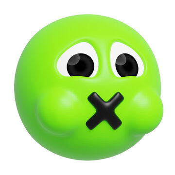 Nauseated Face Emoji 3D