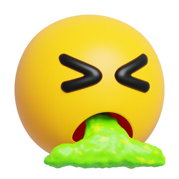 Face Vomiting Emoji 3D