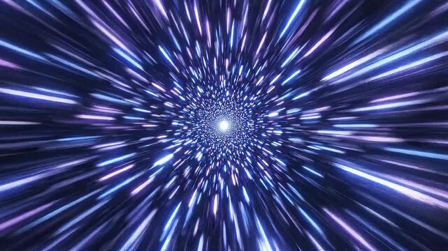 Cosmic Velocity: A mesmerizing visual of light streaks and an infinite tunnel effect, evoking the sensation of traversing through time and space.