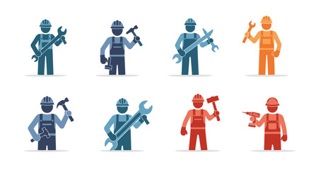 Fototapeta premium Group of Medieval Knight Figures in Colorful Armor.