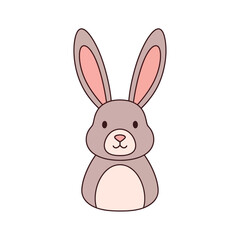 Fototapeta premium Cute cartoon bunny rabbit illustration, simple and adorable character design