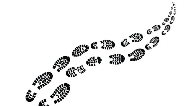 Set of black footprints