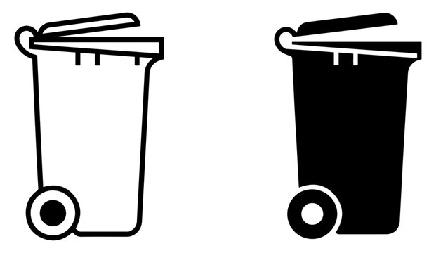 garbage bin icon outline filled vector design