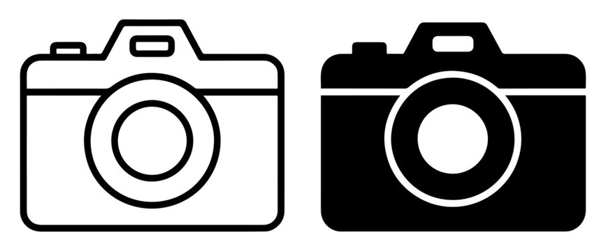 camera photo icon outline filled vector