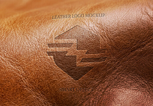 Leather Logo Mockup on Brown Texture