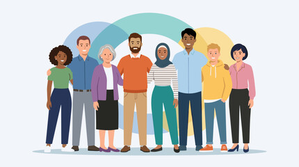 Obraz premium Diverse group of people standing together.