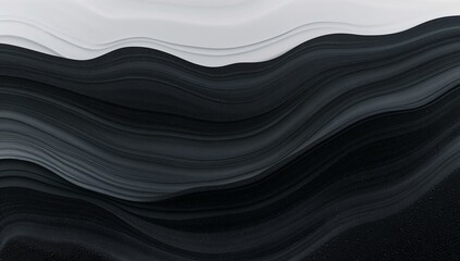 Obraz premium An abstract flowing design with wavy lines in shades of gray, creating a sense of movement and depth. The artwork is modern and minimalist