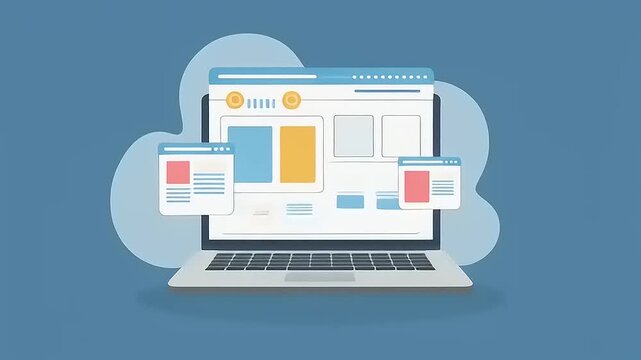 Laptop with cloud computing interface.