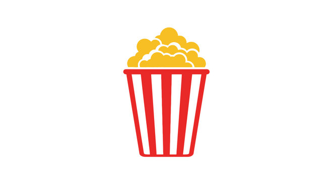 Colorful popcorn in red bucket.