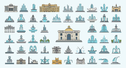 A collection of fountains and buildings © Babat