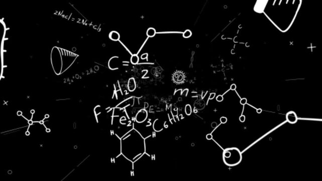 math motion graphics clip template with colorful lights animation. HD resolution with hyper realistic 4K black Background.