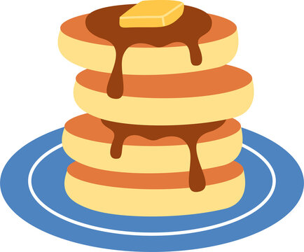 stacked pancakes with mapple syrup