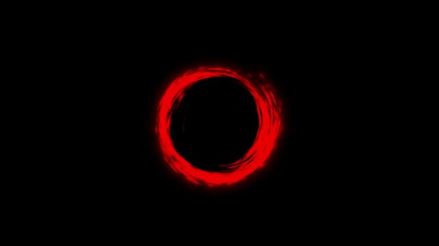 Zero fire circle motion graphics clip template with colorful lights animation. HD resolution with hyper realistic 4K black Background.