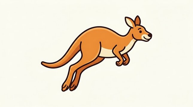 Cartoon kangaroo in motion.
