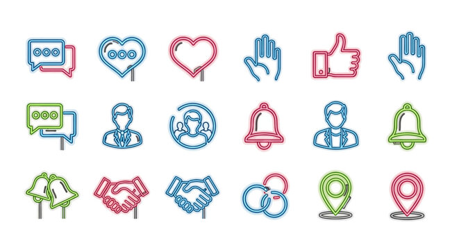 Icons for communication and communication tools.