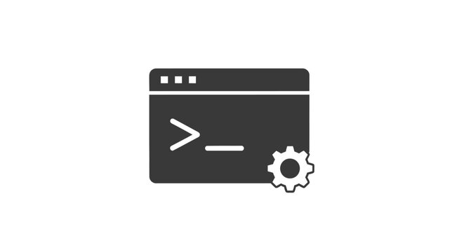 Code editor with gear icon.