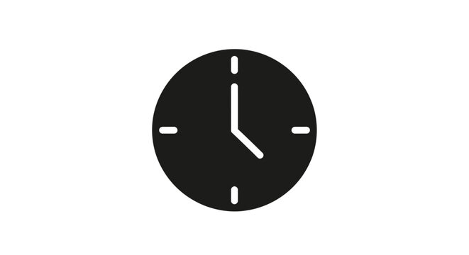 Simple Black Analog Wall Clock Face.