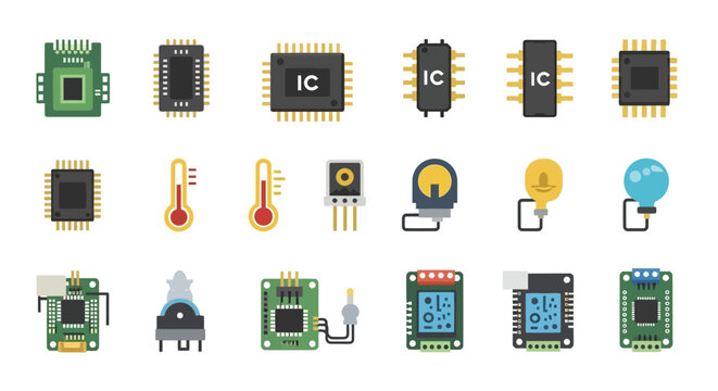 Electronic microchips and circuit boards.