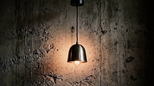 Lamp hanging on textured wall ideal for heavy industry and architectural showcases