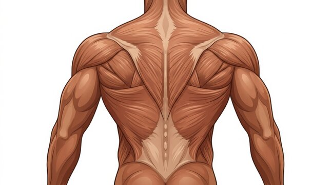 Human Back Muscles Anatomy Illustration