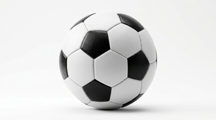 Fototapeta premium Classic Black and White Soccer Ball on White Background