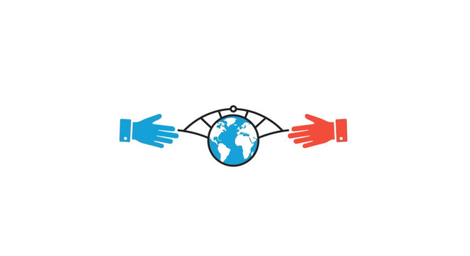 Hands holding the Earth globe together.