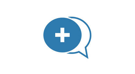 Fototapeta premium Medical Chat Icon with Cross.