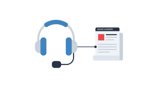 Headset with microphone and document.